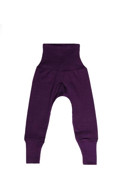 Cosilana Baby-Hose mit Bund Wolle/Seide PFLAUME (Dunkelviolett)